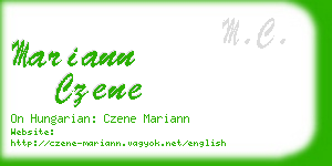 mariann czene business card